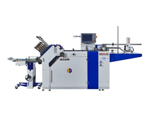Machine de pliage pour encarts pharmaceutiques grand format largeur 480mm avec 12 poches pour l'impression d'instructions pharmaceutiques
